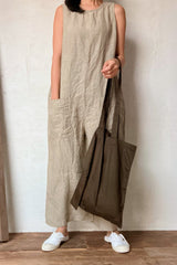 Pure Linen Sleeveless Jumpsuit