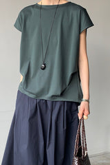 Back Pleat French Sleeve Tee