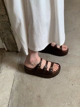 R841 Triple-Strap Platform Sandal