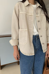 Soft Beige Denim Jacket