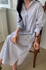 Clean Stripe Shirt Dress