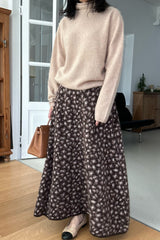 Soft Leopard Wool Skirt