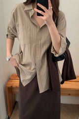 Moburn Stripe Wrap Shirt