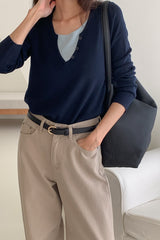 Contrast Wool Knit