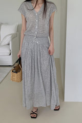 Summer Cardigan Pleat Set