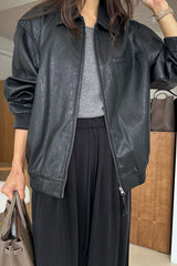 Leather Bomber Jacket