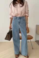 Curved Wide-Leg Denim