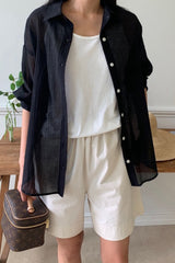 Crinkled Sheer Blouse