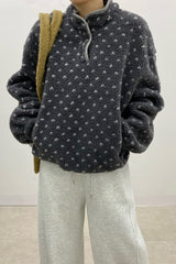 Dumble Dot Fleece Half-Snap Top