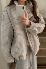 Plaid Bonded Blouson