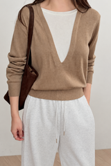 Layered Deep Neck Knit