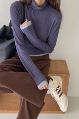 Wool Cont Turtleneck Tee