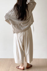 Pocket Linen Shirring Jacket