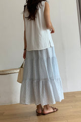 Tiered Polka Dot Maxi Skirt