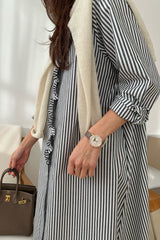 Stripe Frill Shirt Dress