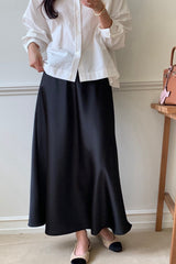 Elegant Satin Flare Skirt
