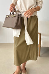 Stitch Leather Skirt