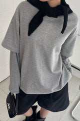 Stripe Sleeve Layered Tee