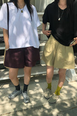Curved Pocket Cotton Shorts