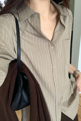 Moburn Stripe Wrap Shirt