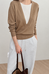 Layered Deep Neck Knit