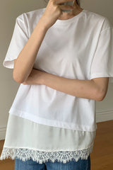 Asymmetric Lace Tee