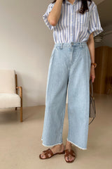 Light Pintuck Denim Pants