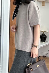 Cashmere Short Slv Knit