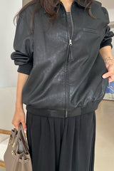 Leather Bomber Jacket