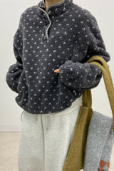 Dumble Dot Fleece Half-Snap Top