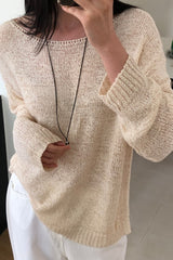 Pale Boatneck Knit