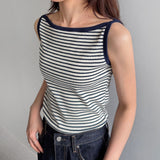 Stripe Boat Neck Tank