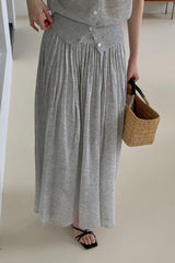 Summer Cardigan Pleat Set