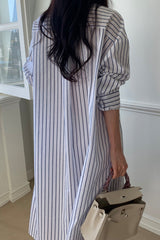 Clean Stripe Shirt Dress