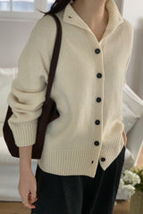 Superfine Wool Button Cardigan
