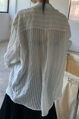 Linen Stripe Loose Shirt