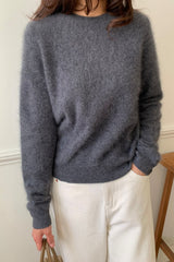 Wool Cashmere Sweater in Charcoal, women's wool cashmere sweater