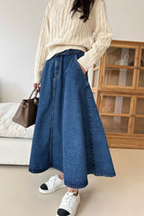 Denim Flare Skirt