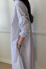 Clean Stripe Shirt Dress