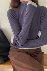 Wool Cont Turtleneck Tee