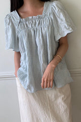 Smocked Square Neck Blouse