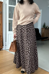 Soft Leopard Wool Skirt