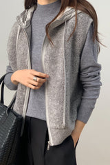 Boucle Hood Zip-Up Vest