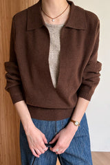 Deep V Collar Double Knit