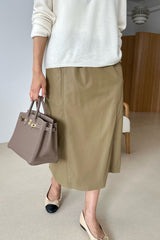 Stitch Leather Skirt