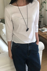 Boatneck Elbow Sleeve Tee