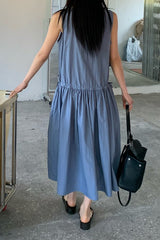 Drawstring Waist Gathered Dress