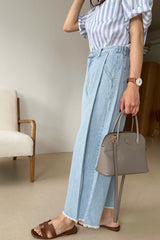 Light Pintuck Denim Pants