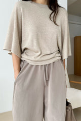 Shirring Wide Knit Tee