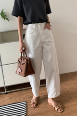 Side Stitch Barrel Jeans